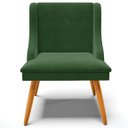 Ver imagem 7 de Kit 4 Cadeiras Decorativas Sala de Jantar Pés Palito de Madeira Firenze Suede Verde Esmeralda/Natura