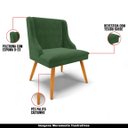 Ver imagem 4 de Kit 4 Cadeiras Decorativas Sala de Jantar Pés Palito de Madeira Firenze Suede Verde Esmeralda/Natura