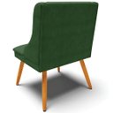 Ver imagem 6 de Kit 4 Cadeiras Decorativas Sala de Jantar Pés Palito de Madeira Firenze Suede Verde Esmeralda/Natura