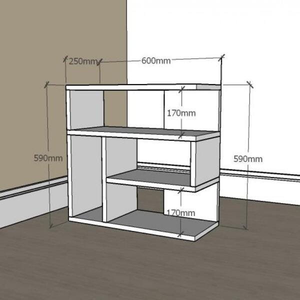 Mesa Lateral para sofá moderna com nicho em mdf Cinza - 2