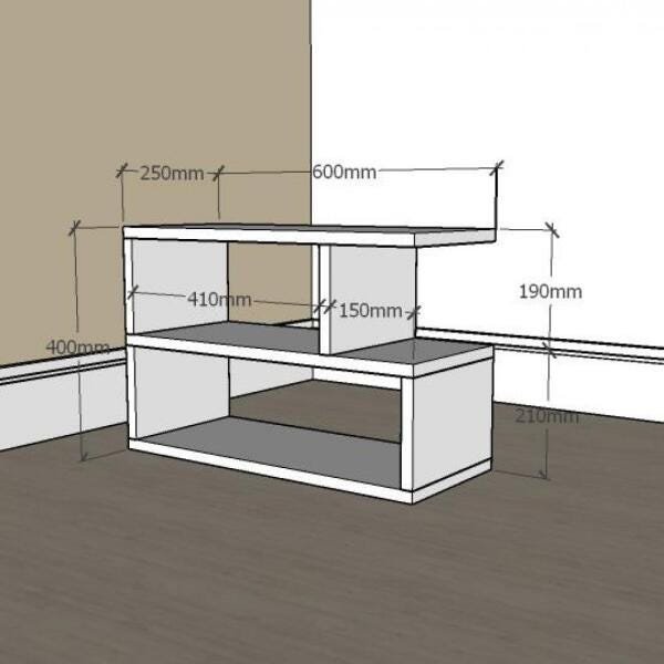 Mesa Lateral para sofá simples em mdf Preto - 2