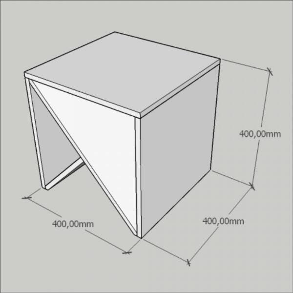 Mesa lateral sofá design, mesa de canto, em mdf Amadeirado escuro - 2
