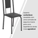 Ver imagem 4 de Cadeiras para Sala de Jantar 6 Unidades Lara Prata/Preto Liso/Martelado