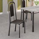 Ver imagem 2 de Cadeiras para Sala de Jantar 6 Unidades Lara Prata/Preto Liso/Martelado