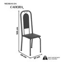 Ver imagem 3 de Cadeiras para Sala de Jantar 6 Unidades Lara Prata/Preto Liso/Martelado