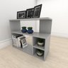 Estante para livros formato simples em mdf Cinza - 1