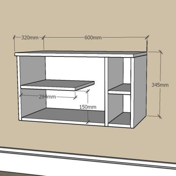Aparador Moderno com Nichos em MDF Cinza - 2