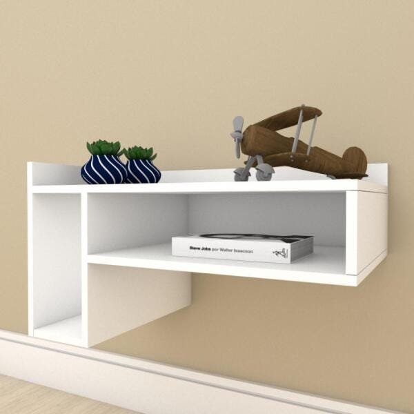 Aparador Pequeno com Nichos em MDF Branco - 1