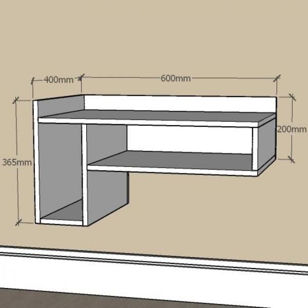 Aparador Pequeno com Nichos em MDF Branco - 2