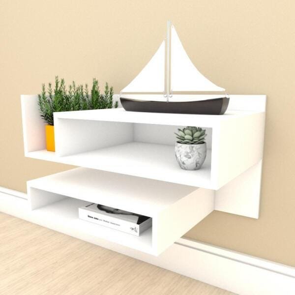 Aparador Slim com Nichos em MDF Branco - 1