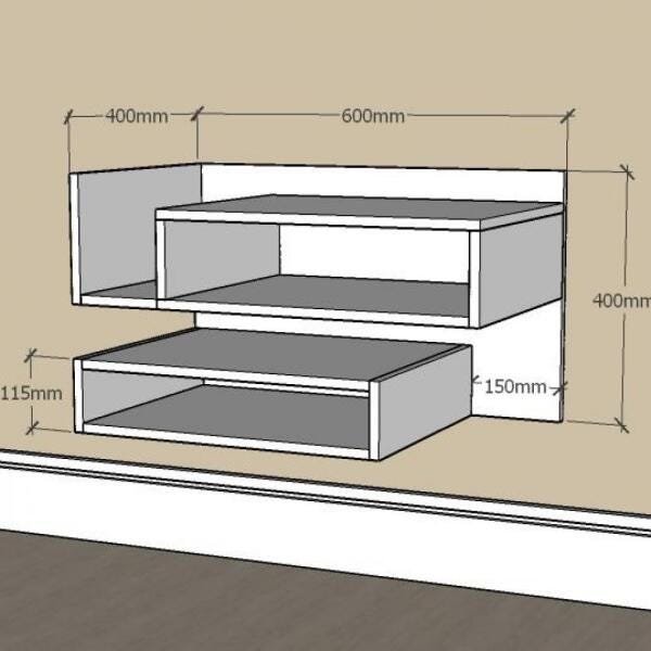 Aparador Slim com Nichos em MDF Branco - 2