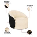 Ver imagem 3 de Poltrona Sala Orgânica Kit 2 Lua Giratória Sintético Pu Preto/bouclê D03 - D'Rossi Cor Bege