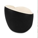 Ver imagem 7 de Poltrona Sala Orgânica Kit 2 Lua Giratória Sintético Pu Preto/bouclê D03 - D'Rossi Cor Bege