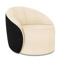 Ver imagem 5 de Poltrona Sala Orgânica Kit 2 Lua Giratória Sintético Pu Preto/bouclê D03 - D'Rossi Cor Bege