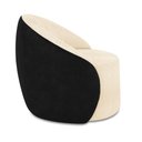 Ver imagem 6 de Poltrona Sala Orgânica Kit 2 Lua Giratória Sintético Pu Preto/bouclê D03 - D'Rossi Cor Bege