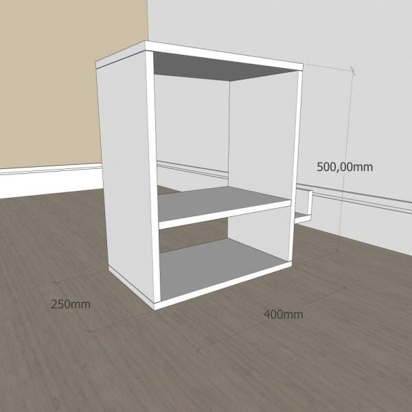 Mesa Lateral para sofá moderna com nicho em mdf Amadeirado - 2