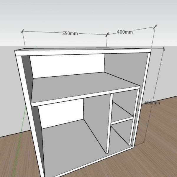 Estante para livros formato S minimalista em mdf Branco - 2