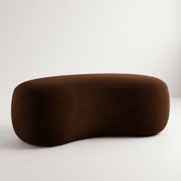 Puff Feijão Orgânico Moderno 100cm Escultural Suede Curvo - 2