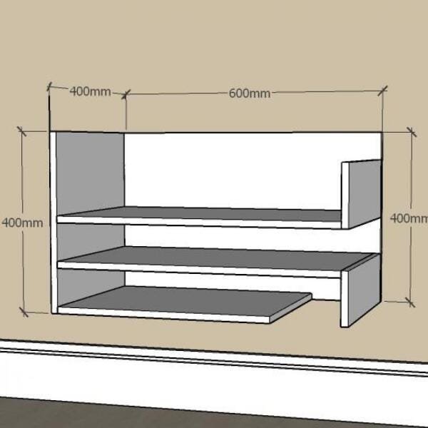 Estante Livros simples com nichos prateleiras em mdf Preto - 2