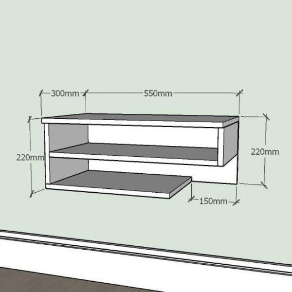 Estante Livros slim com nichos prateleiras em mdf Cinza - 2