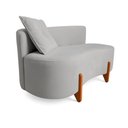 Ver imagem 3 de Sofá Orgânico Divã Boucle com Pés de Madeira - 7 Decor Prata