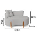 Ver imagem 5 de Sofá Orgânico Divã Boucle com Pés de Madeira - 7 Decor Prata