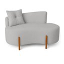 Ver imagem 1 de Sofá Orgânico Divã Boucle com Pés de Madeira - 7 Decor Prata