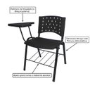 Ver imagem 2 de KIT 10 Cadeiras Universitárias com Prancheta e Porta Livros - Cor Preto - REAPLAST - 32042