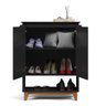 Sapateira Hall Entrada Multifuncional Hall Flow 2 Portas Moderna Enxoval Premium Elegante Cor Preto - 3
