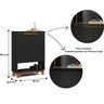 Sapateira Hall Entrada Multifuncional Hall Flow 2 Portas Moderna Enxoval Premium Elegante Cor Preto - 6