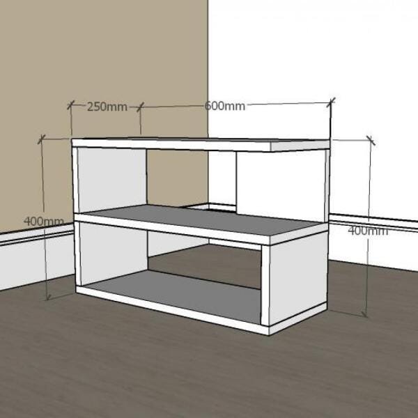 Estante para livros slim em mdf Cinza - 2