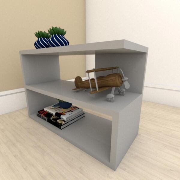 Estante para livros slim em mdf Cinza - 1