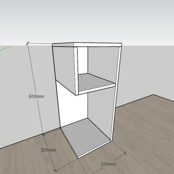 Estante para livros formato minimalista em mdf Preto - 2