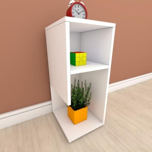 Estante para livros formato simples em mdf Branco - 1