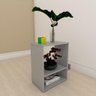 Mesa Lateral para sofá moderna com nicho em mdf Cinza - 1
