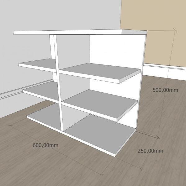 Mesa Lateral para sofá moderna com nicho em mdf Preto - 2