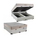 Ver imagem 1 de Cama Baú Queen Bipartido Branco Colchão Molas Ensacadas Airtech Springpocket 158x198 - Ortobom