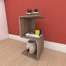 Mesa lateral para sofá formato S simples em mdf Amadeirado - 1