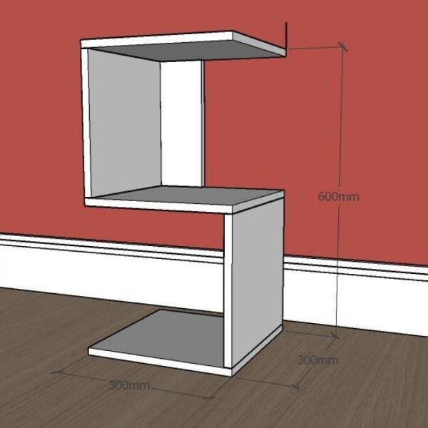 Mesa lateral para sofá formato S simples em mdf Amadeirado - 2