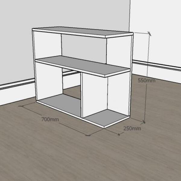 Mesa lateral para sofá formato simples em mdf Amadeirado - 2
