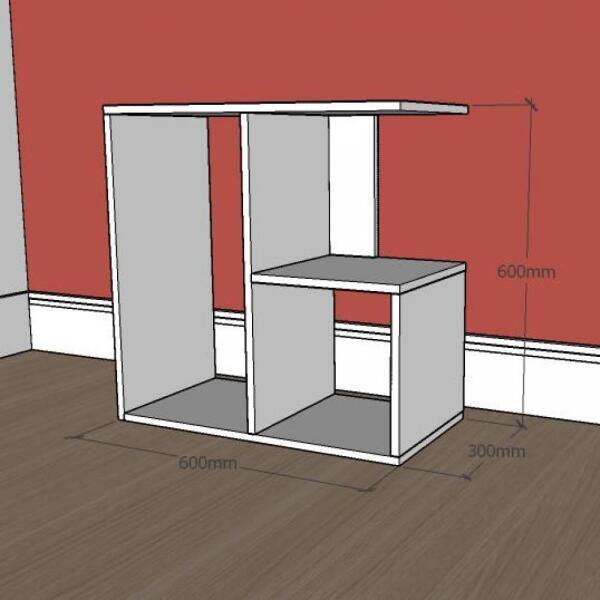Mesa lateral para sofá formato slim em mdf Cinza - 2