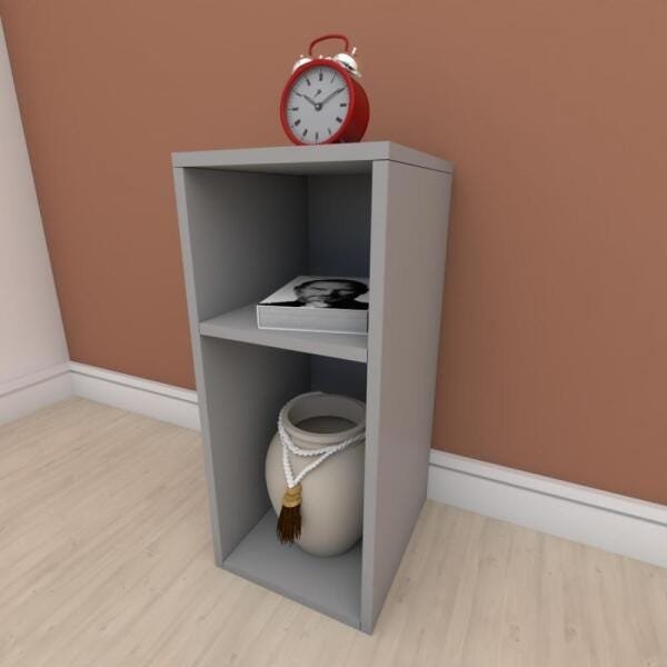 Mesa lateral para sofá formato slim em mdf Cinza - 1