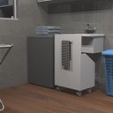 Ver imagem 2 de Encaixe para Lavanderia Multiuso com Rodinhas Armário Nicho Embutir Gabinete Tanque Puxador Alça