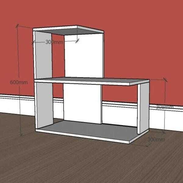 Mesa lateral para sofá formato S simples em mdf Amadeirado - 2