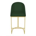 Ver imagem 4 de Kit 06 Banquetas Altas Bela Suede Base Metálica Industrial Dourado - Pallazio Cor:Verde