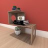 Mesa lateral para sofá formato S slim em mdf Amadeirado - 1