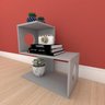 Mesa lateral para sofá formato S slim em mdf Cinza - 1