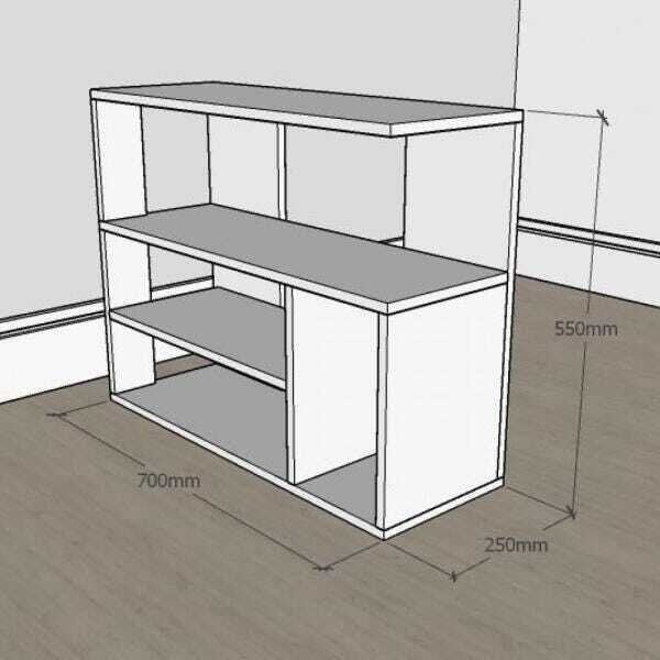 Mesa lateral para sofá formato simples em mdf Preto - 2