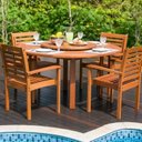 Ver imagem 3 de Mesa de Madeira Maciça para Área Externa com Centro Giratório 150cm Ipanema