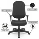 Ver imagem 3 de Cadeira de Escritório Presidente PLUS com Braços Reguláveis - Corino Preto - PLAXMETAL - 32975